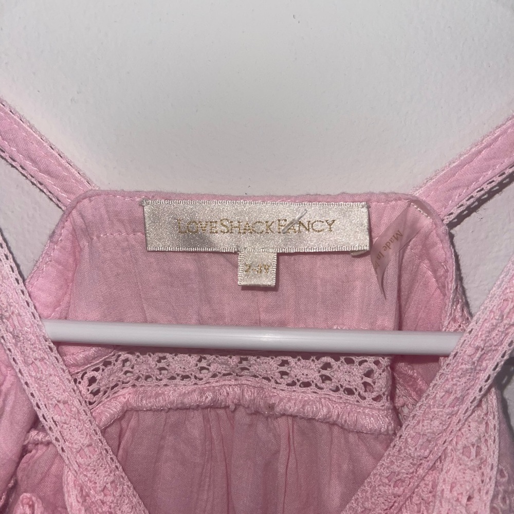 LoveShackFancy girls kids lace pink eyelet dress 2-3Y